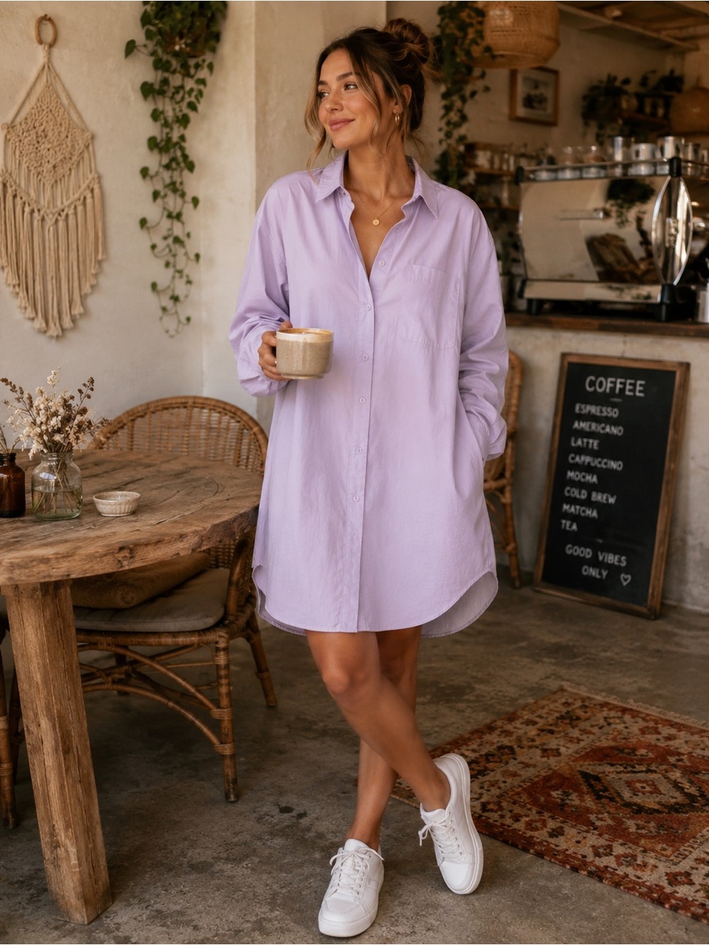 English Factory Lavender Button-Up Collar Shirt